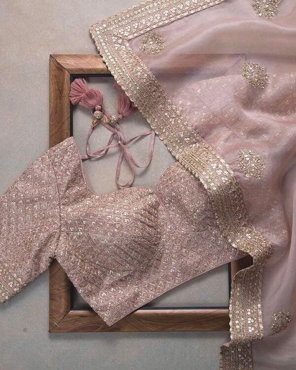 Buy Online Premium Organza Embroidery Designer Saree