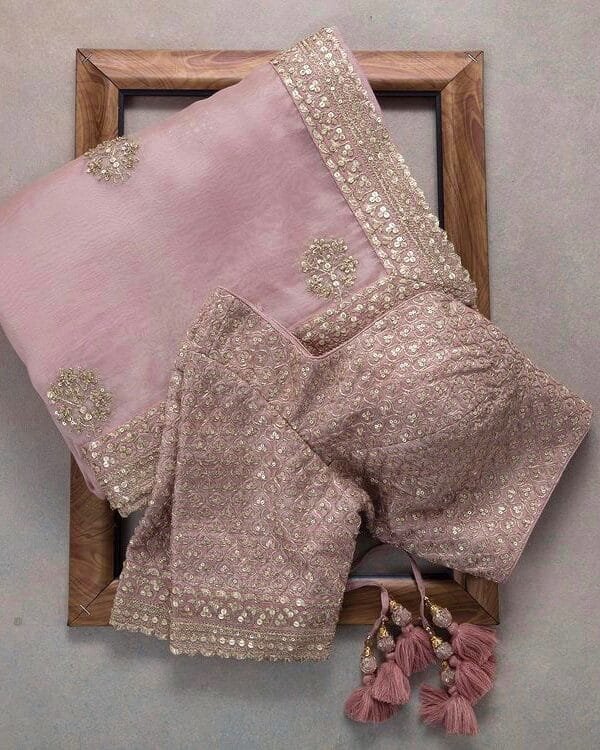 Buy Online Premium Organza Embroidery Designer Saree