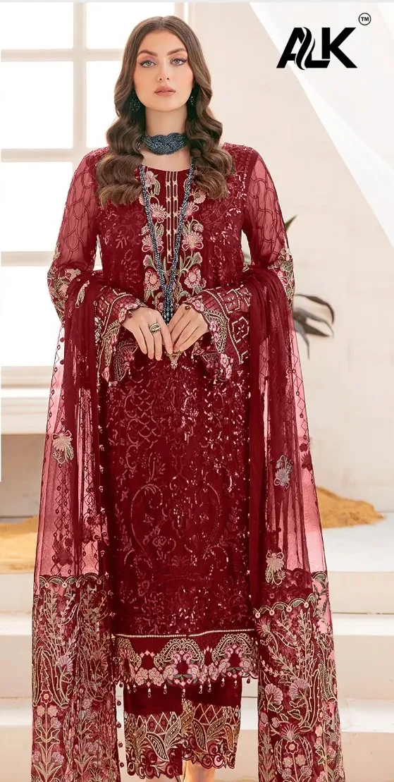 strapless open back dress Lady in Red – Luxury Pret Pakistani – Mahum Asad