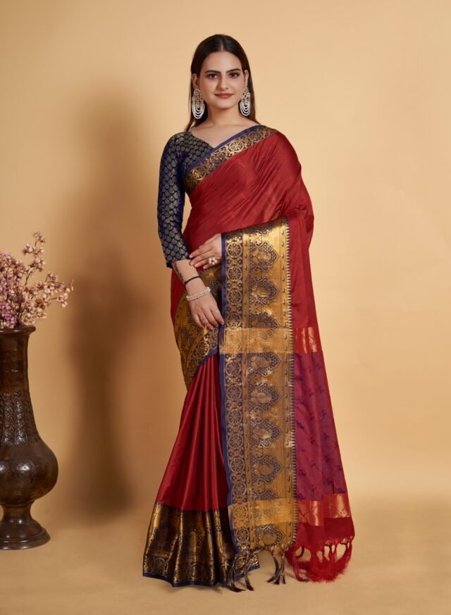 Ajrakh Silk Saree - Designer Sarees Rs 500 to 1000 -