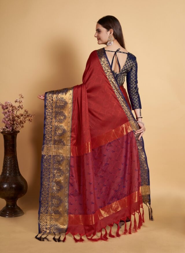 Ajrakh Silk Saree - Designer Sarees Rs 500 to 1000 -