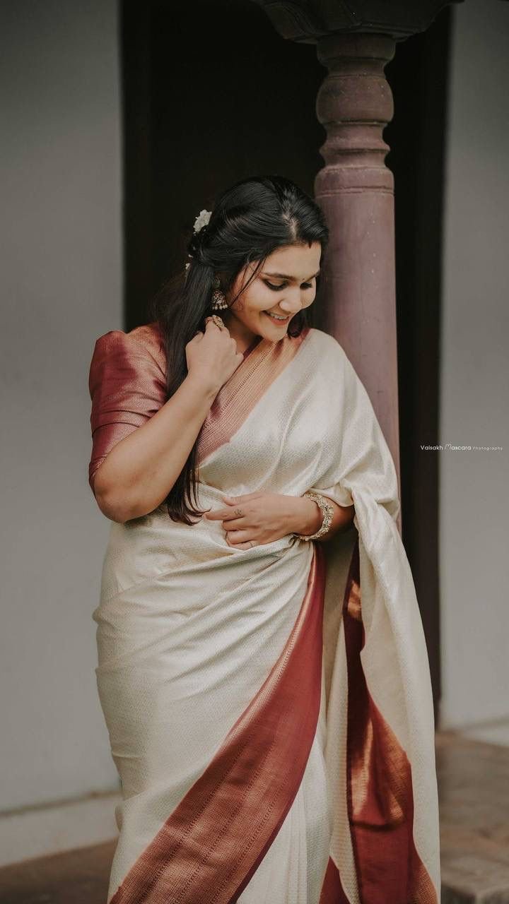 Off White Saree Sari With Stitched Blouse Ready to Wear Silk Saree Indian  Wedding Saree Indian Designer Saree Indian Banarasi Saree, RR-3005 - Etsy UK