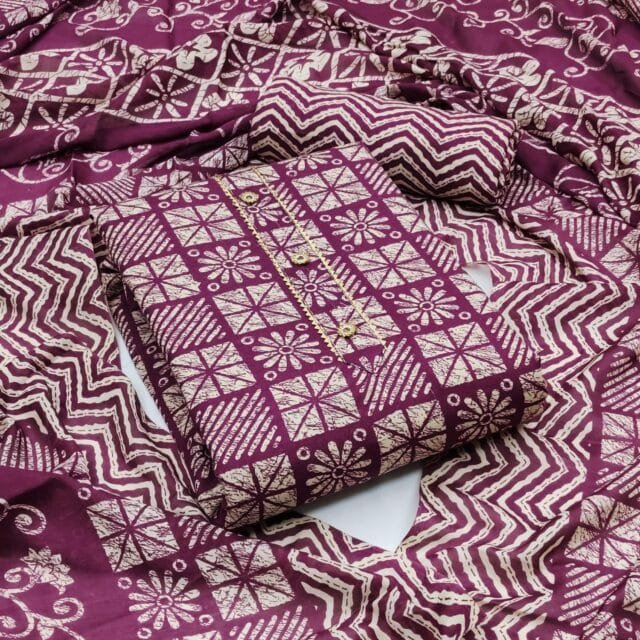 Cotton Dress Material Pattern