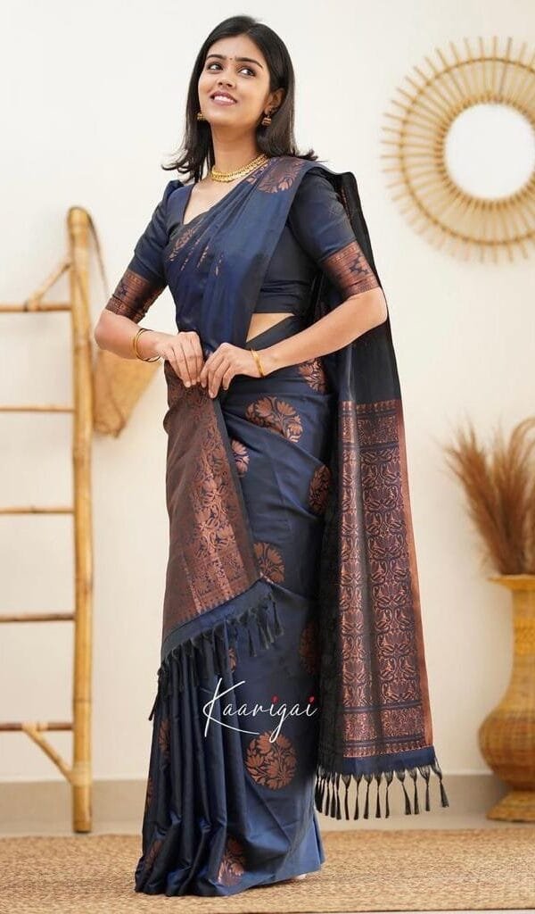 Pure Banarasi Katan Silk Saree - Designer Sarees Rs 500 to 1000 -