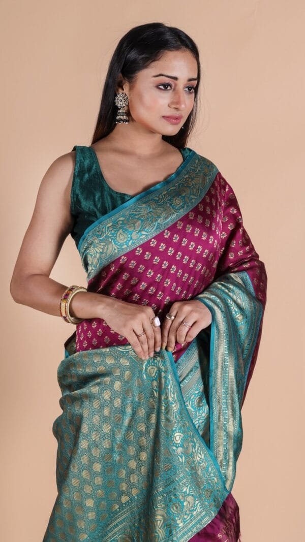 Pure Katan Silk Saree - Designer Sarees Rs 500 to 1000 -