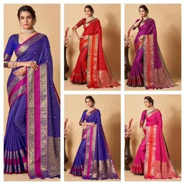 Chanderi Silk Cotton Saree - Designer Sarees Rs 500 to 1000 -