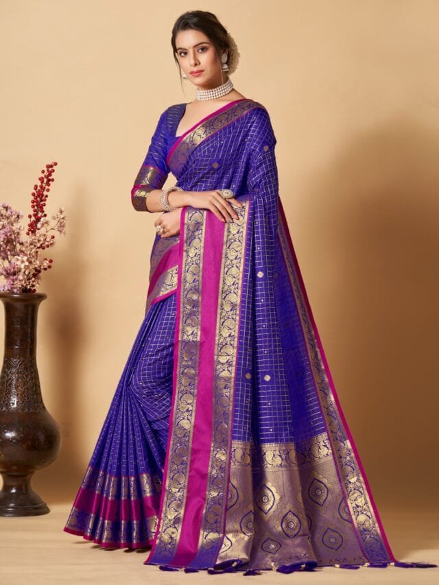 Chanderi Silk Cotton Saree - Designer Sarees Rs 500 to 1000 -