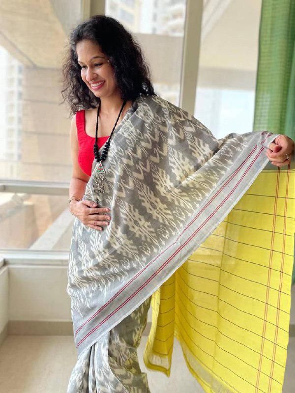 Green Tussar Silk Sambalpuri Saree with Pasapalli woven motifs and run -  Crafts Collection