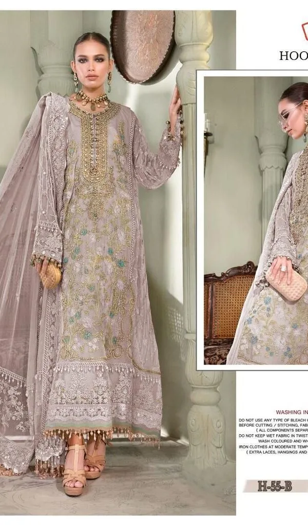 pakistani dress cutting Roman silk laser cutting work readymade pakistani suit at 1635/piece | Surat