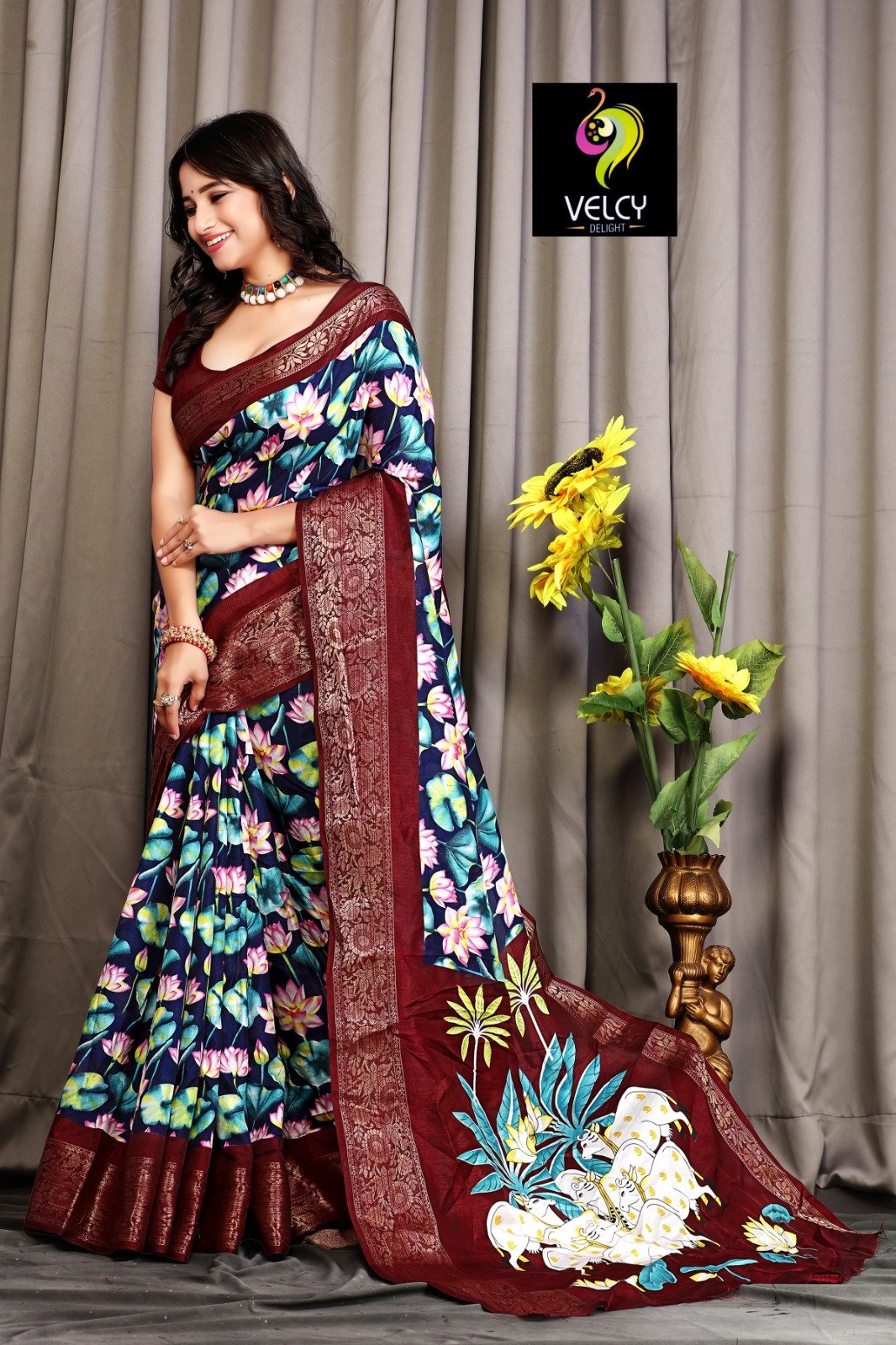 Dark Peach Paithani Tissue Silk Saree – Armima