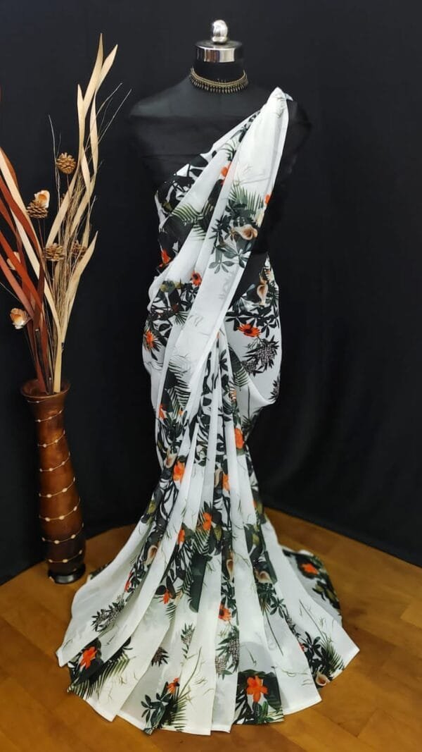 Plain Saree Heavy Blouse United Kingdom