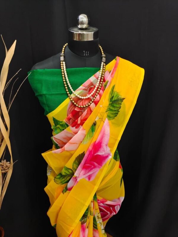 Buy Brinjal Tissue Readymade Saree Blouse Online - KARMAPLACE — Karmaplace