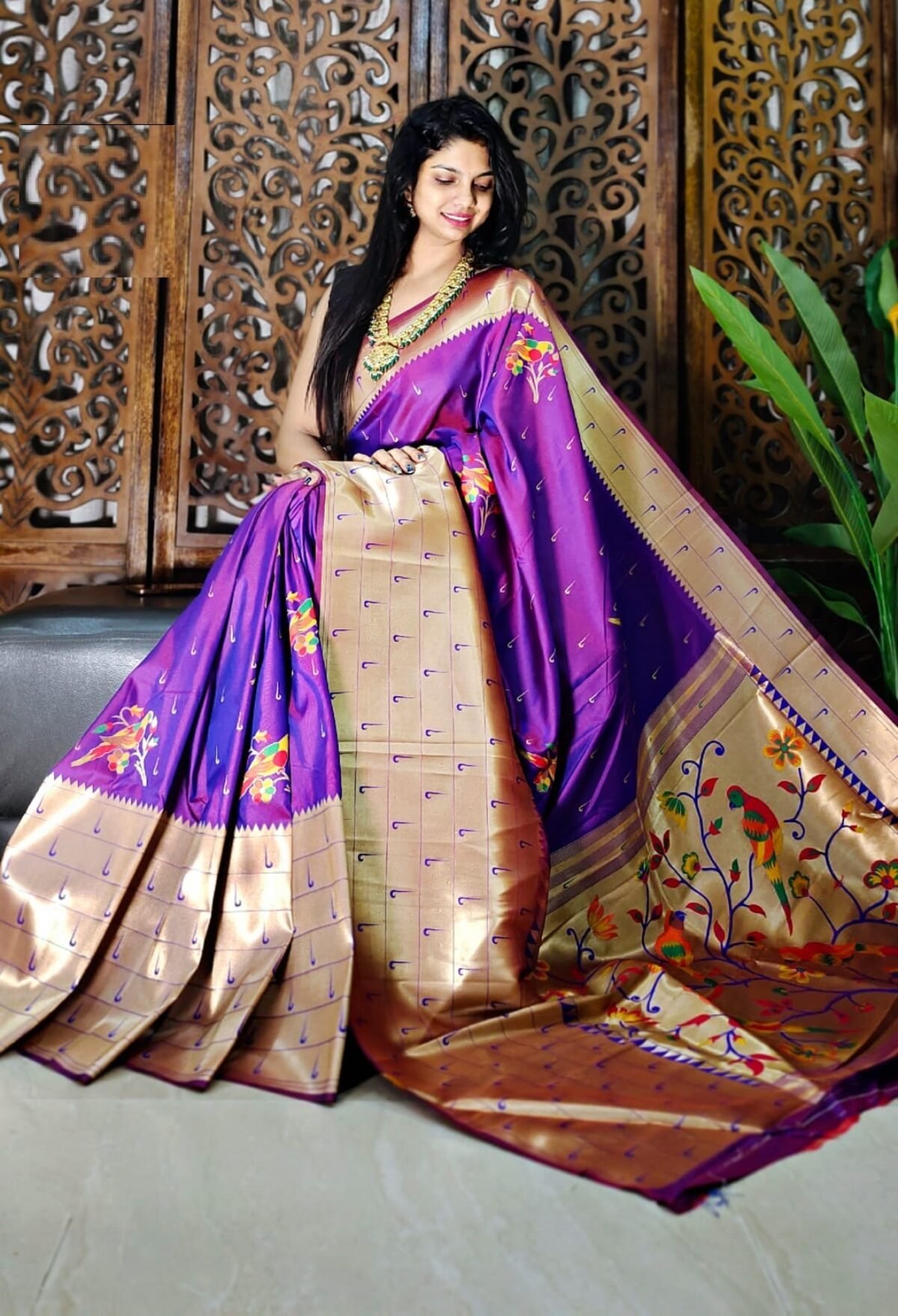 Panghat - Draw endearing glances of passer-by with this #peach lehenga style  #saree. For details: http://goo.gl/cmPlJw For more #designer collection:  www.panghatsarees.com #Sarees #designersaree #couture #exclusivecollection  #traditionalwear ...