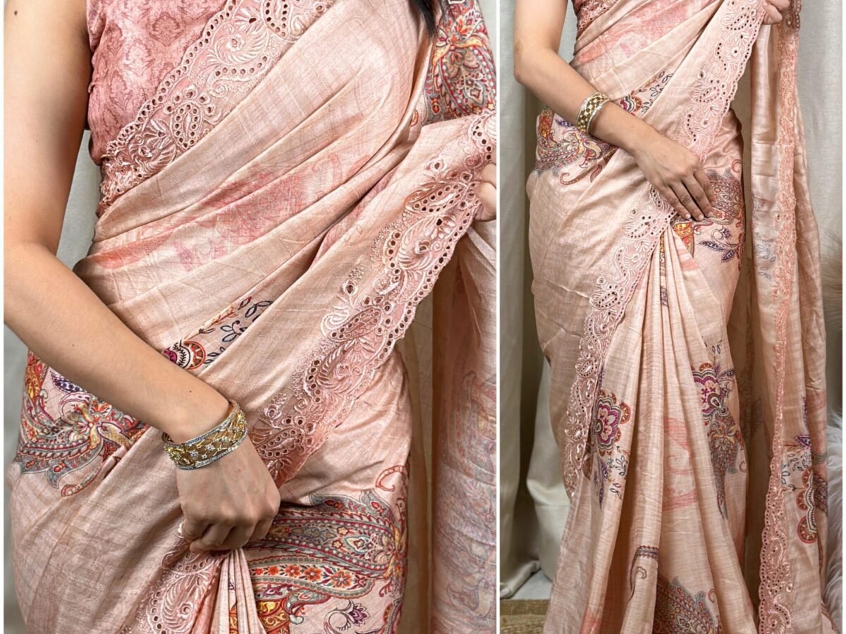 Shop Pastel Multicolor Stripes Linen Saree Online in USA with Zari Border –  Pure Elegance