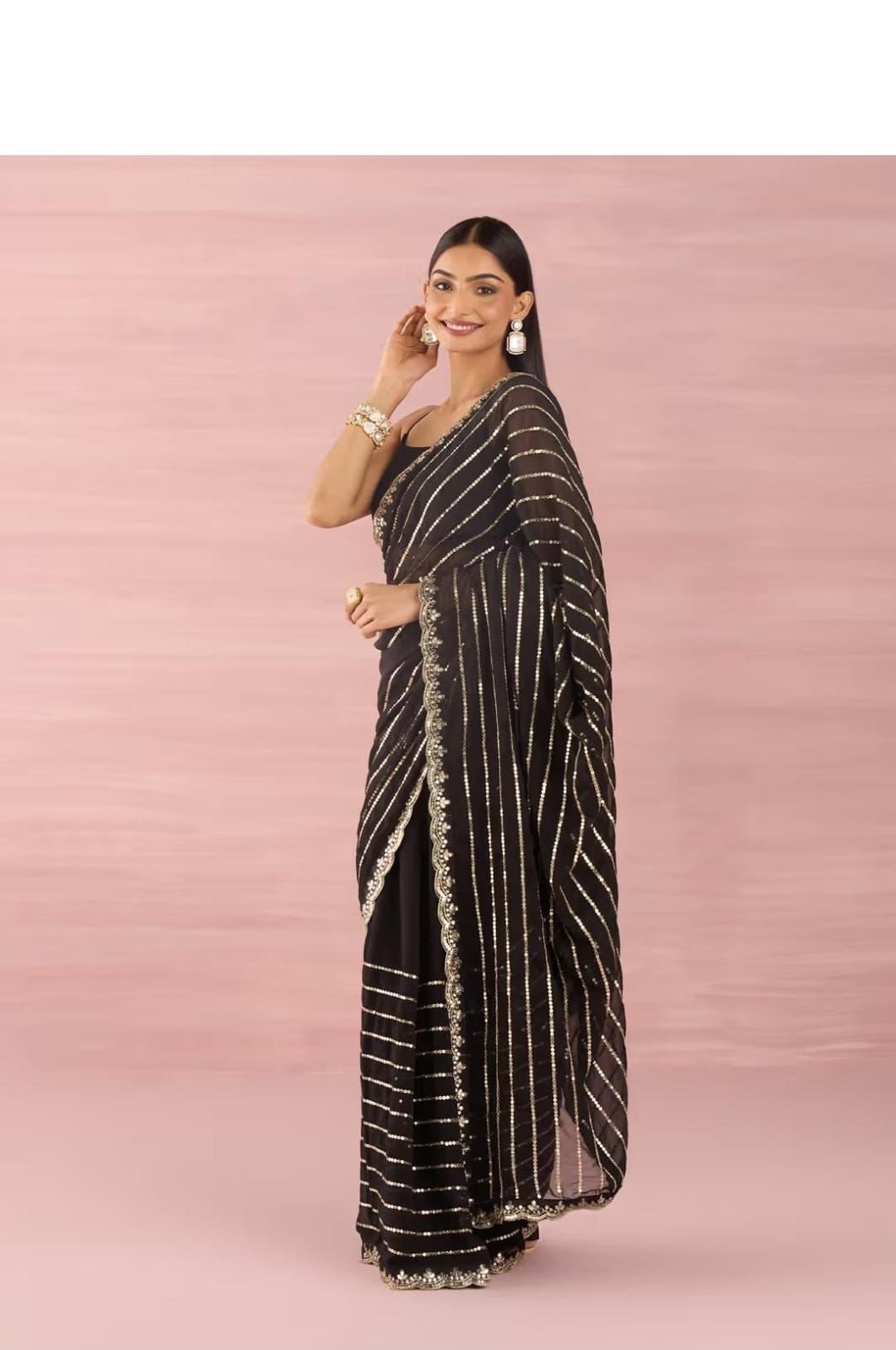 Buy Anand Sarees Georgette Blend Ready to wear Saree  (Combo_1152_1_1370_Multicoloured_OS) at Amazon.in