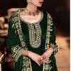 Green Pure Viscose Velvet with Embroidery Sequence Work Pakistani Suit Sale