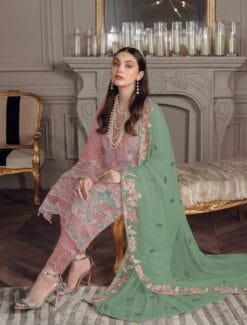 Light Pink Georgette with Sequence Embroidery Work Pakistani Suits in Sale