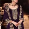 Purple Pure Viscose Velvet with Embroidery Sequence Work Pakistani Suit Sale