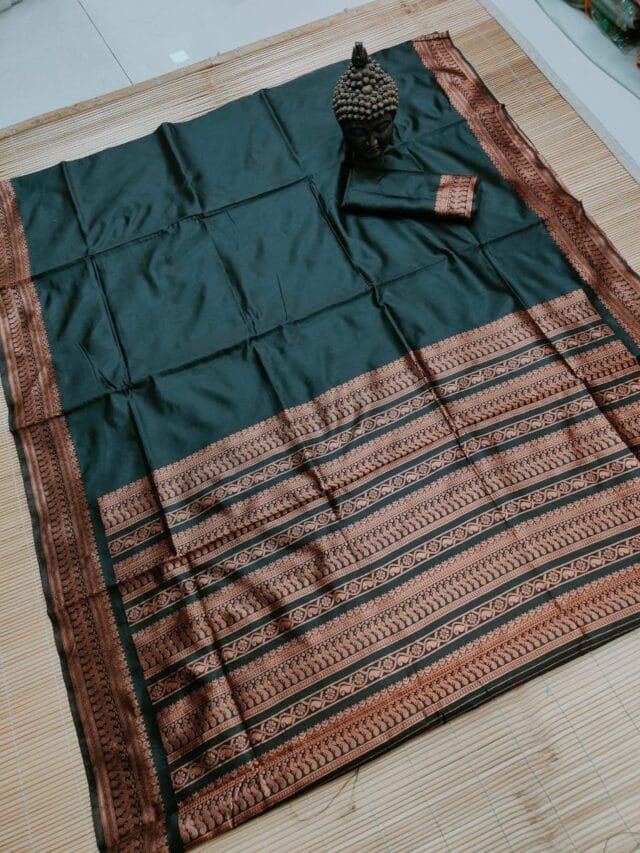 Black Banarasi Soft Silk Saree