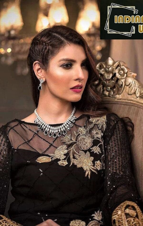 Black Butterfly Net With heavy Embroidery Work Pakistani Suits In Sale