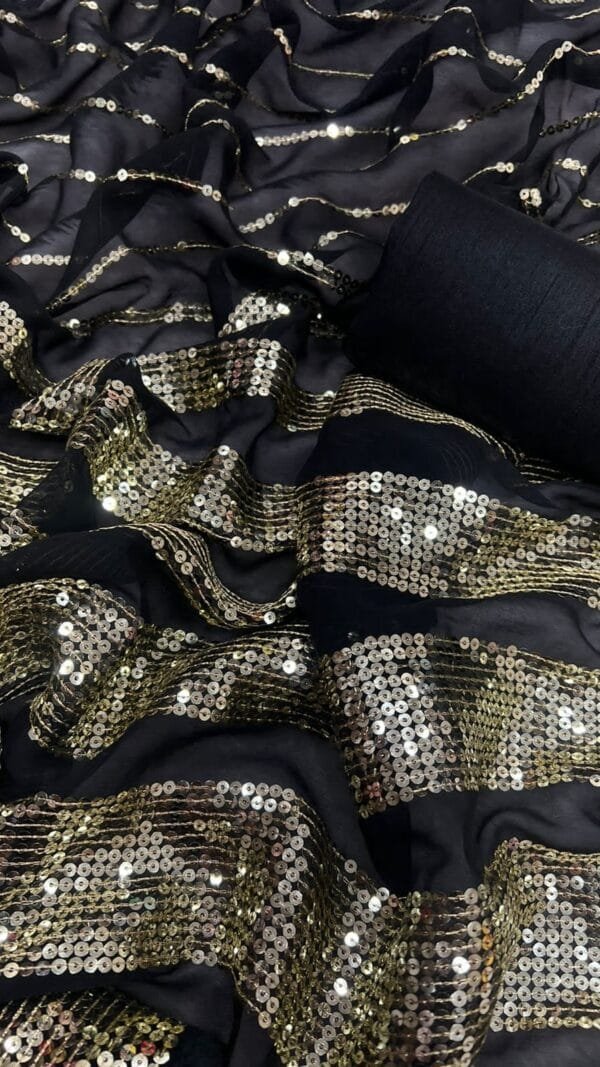 Black ColourSoft Georgette Designer Saree