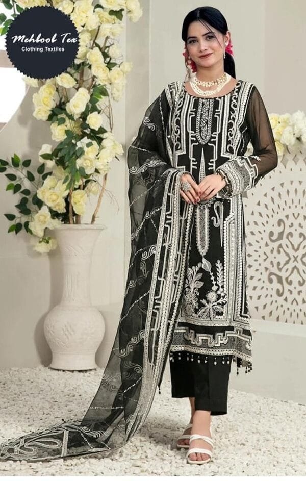 Black Heavy Georgette Fabric with Heavy Work Pakistani Suits in Sale
