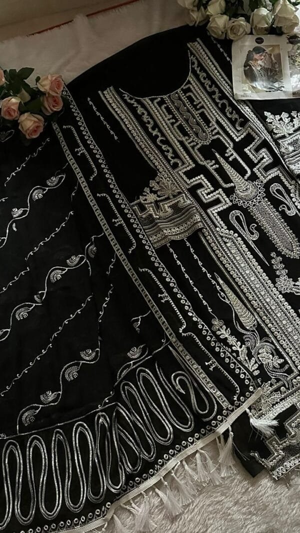 Black Heavy Georgette Fabric with Heavy Work Pakistani Suits in Sale