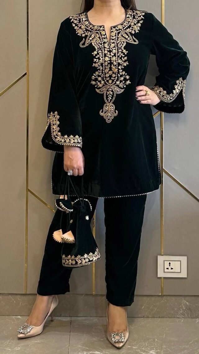 Dark Green New Kurti Plazzo Set Pakistani Suits In Sale