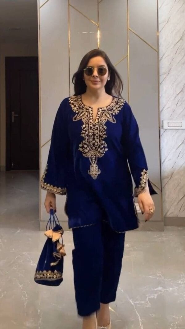 Blue New KurtiPlazzo Set Pakistani Suits In Sale