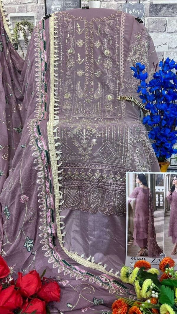 Brown Georgette with Heavy Embroidered Pakistani Suits In Sale