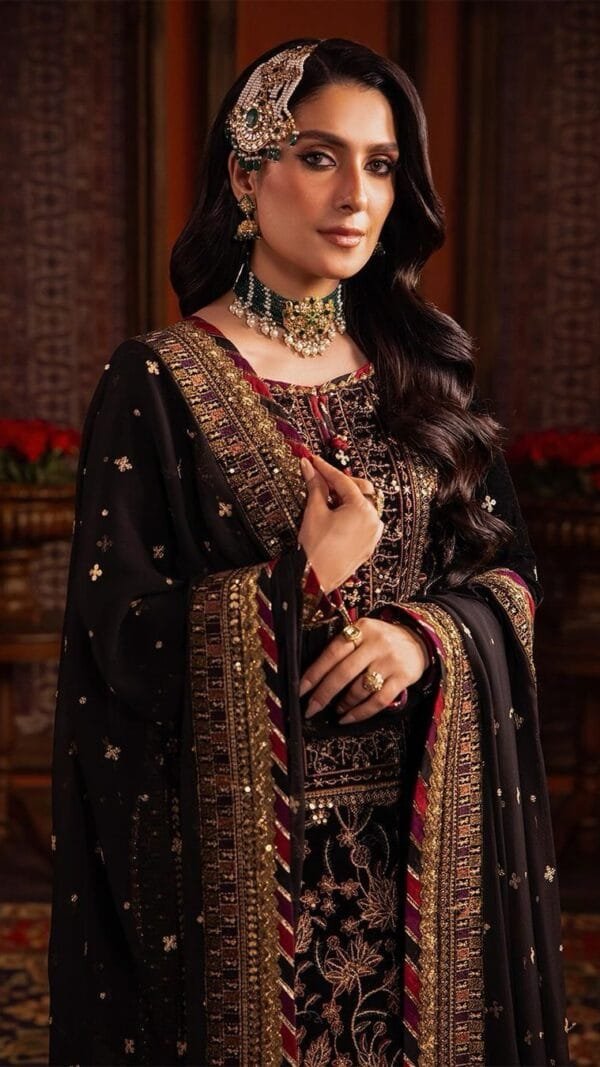 Brown Velvet with Sequence Embroidery Work Pakistani Suits In Sale