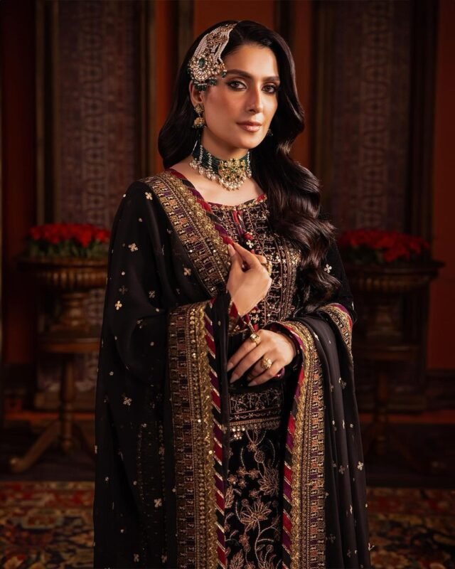 Brown Velvet with Sequence Embroidery Work Pakistani Suits In Sale