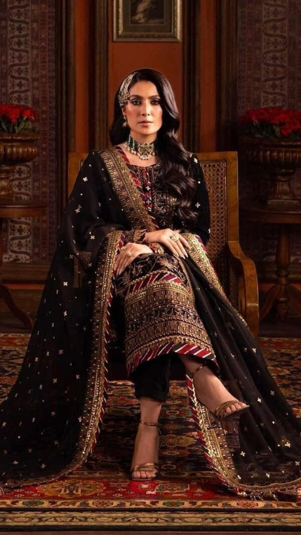 Brown Velvet with Sequence Embroidery Work Pakistani Suits In Sale