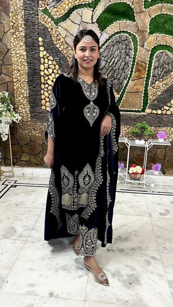 Dark Blue New Designer Party Wear Fully Stitched Pakistani Suits In Sales