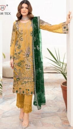 Gold Fox Georgette Pakistani Suits in Sale