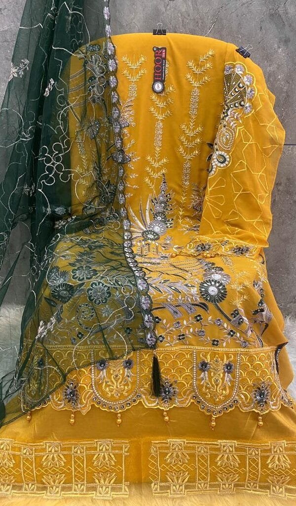 Gold Fox Georgette Pakistani Suits in Sale