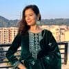 Green Velvet With inner Thred Work With Sequnce Pakistatani Stuis in Sale