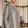 Grey Georgette Embroidered Pakistani Suits In Sale
