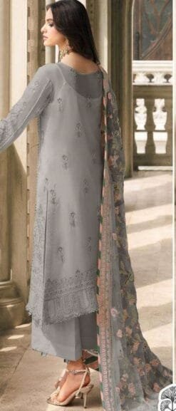 Grey Georgette with Heavy Embroidered Pakistani Suits In Sale