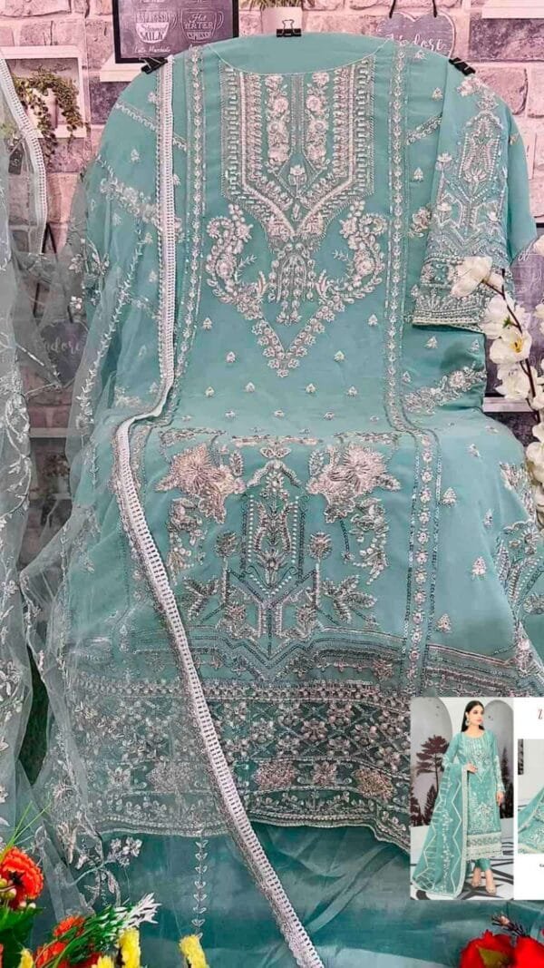 Light Blue Georgette With Embroidery Pakistani Suits Sale