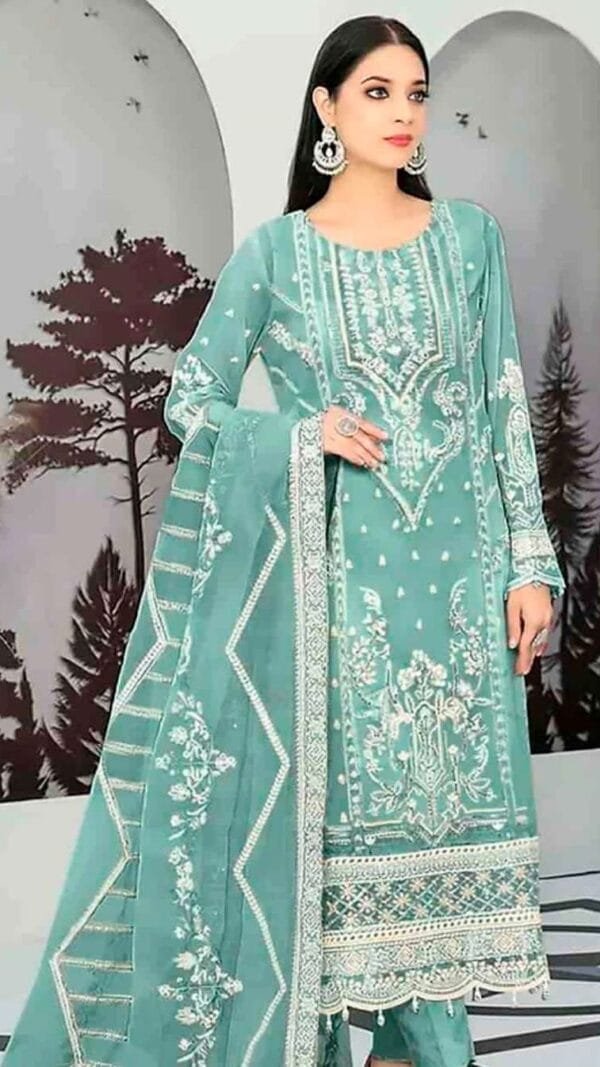 Light Blue Georgette With Embroidery Pakistani Suits Sale