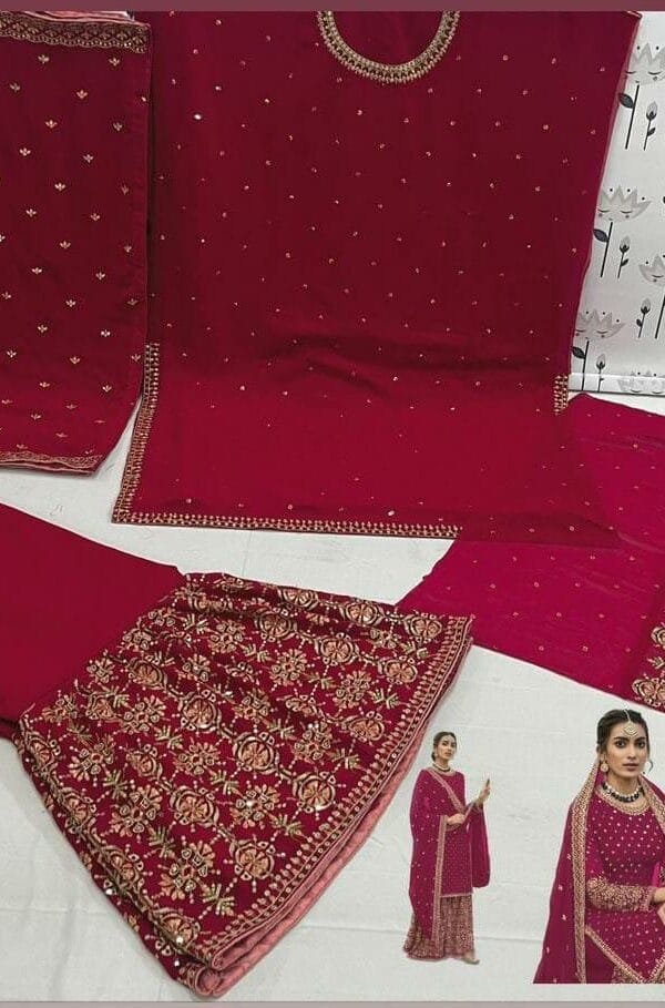 Mejanta Heavy Fox Georgette with Embroidery Sequence Work Pakistani Suits in Sale