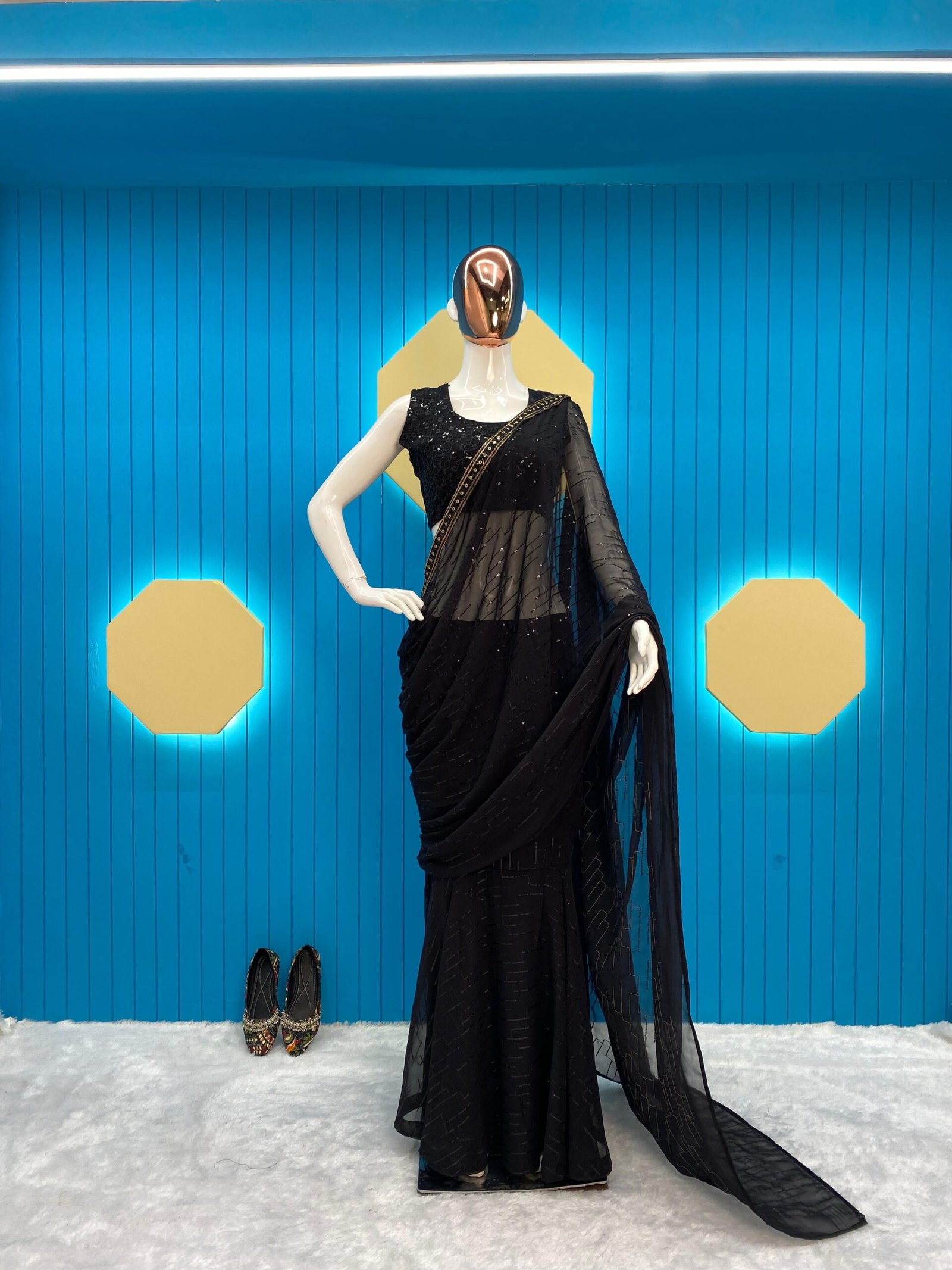 Shop Black designer Lehenga Sarees for Women Online | Aza Fashions