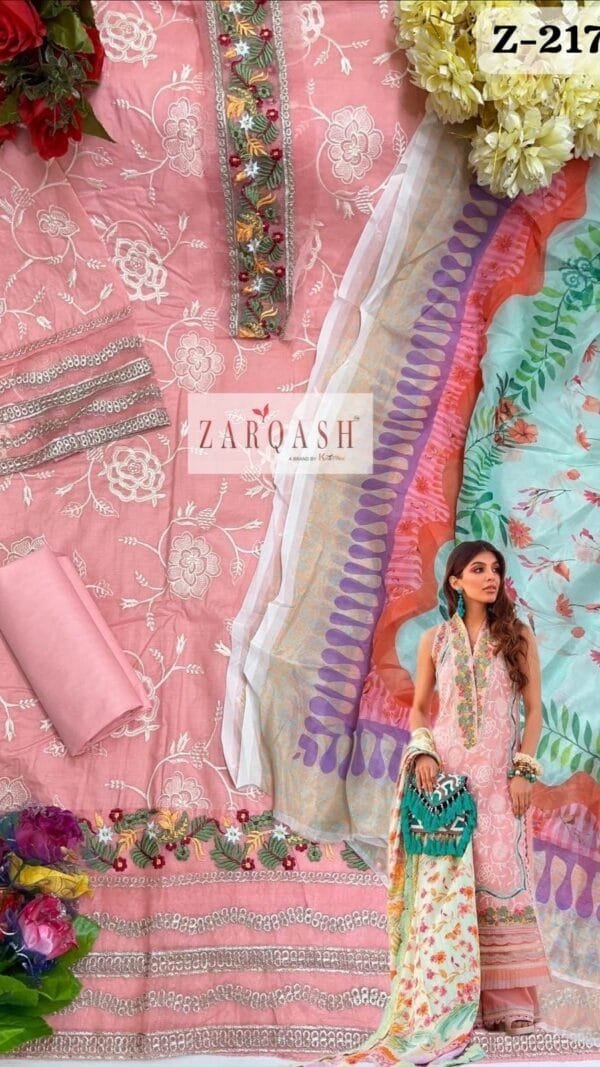 Pink Cotton Embroidered Pakistani Suit Sale
