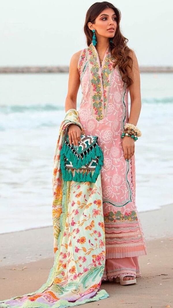 Pink Cotton Embroidered Pakistani Suit Sale