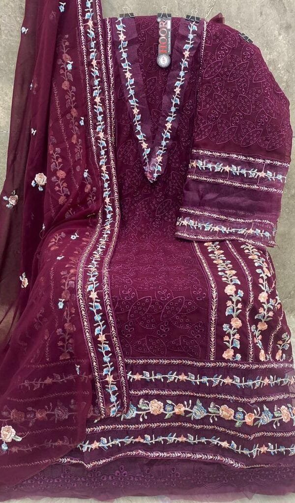 Purple Fox Georgette Pakistani Suits In Sale