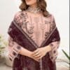 Rose Gold Fox Georgette Pakistani Suits in Sale