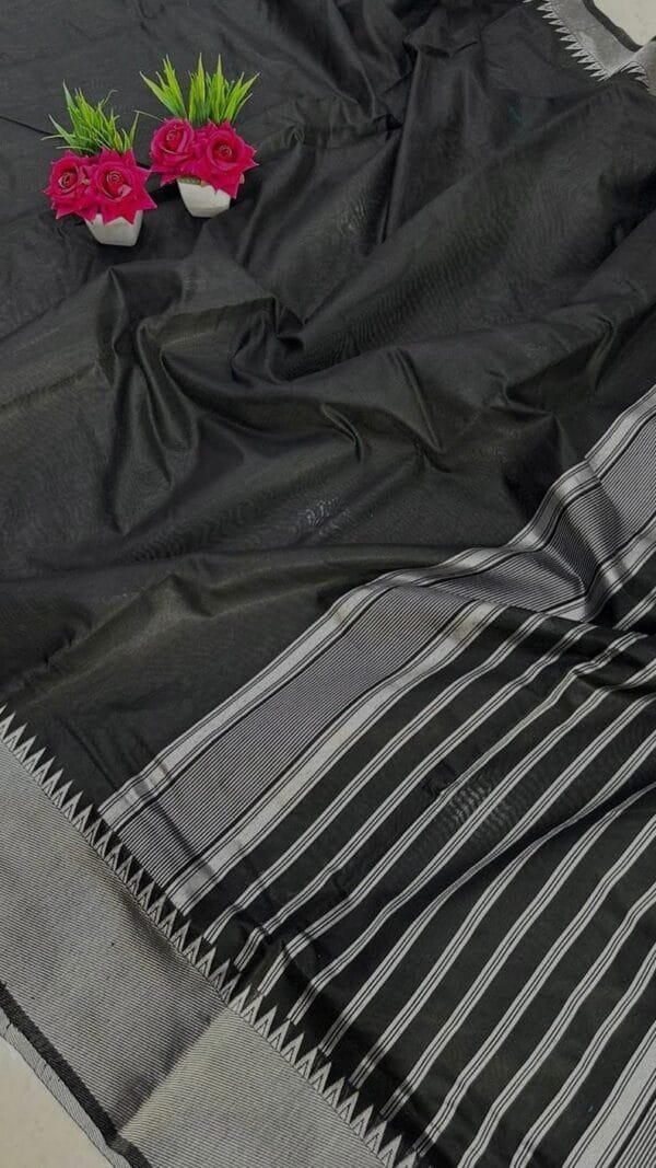 Silk Saree In Black Colour