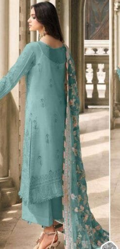Sky Blue Georgette With Heavy Embroidered Pakistani Suits In Sale