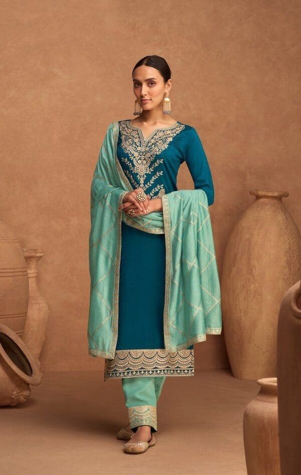 Sky Blue Premium Silk PAKISTANI SUITS SALE